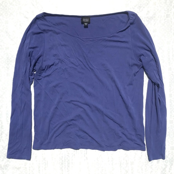 Eileen Fisher Tops - Eileen Fisher Periwinkle Blue Purple Long Sleeve M